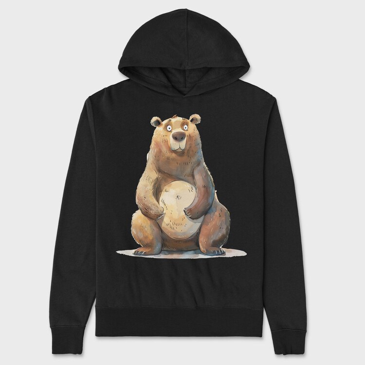 Bear Sitting Wise, Hanorac Oversize Barbati (Unisex)