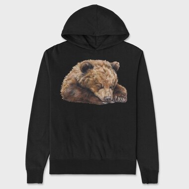 Bear Sleeping Cute, Hanorac Oversize Barbati (Unisex)