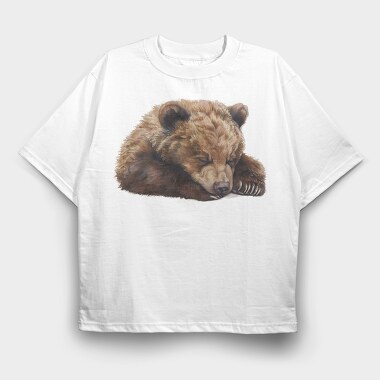 Bear Sleeping Cute, Tricou Oversize Barbati (Unisex)
