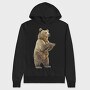 Bear Standing Grey, Hanorac Oversize Barbati (Unisex)