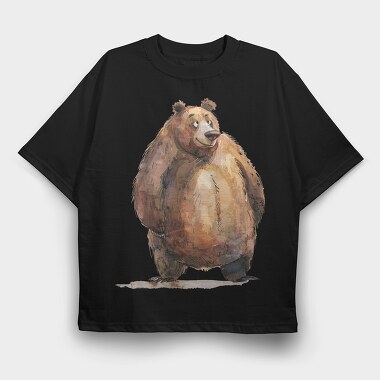 Bear Standing Wise, Tricou Oversize Barbati (Unisex)