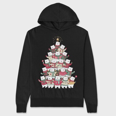 Bears Christmas Tree, Hanorac Oversize Barbati (Unisex)