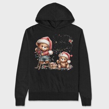 Beary Christmas Bear, Hanorac Oversize Barbati (Unisex)