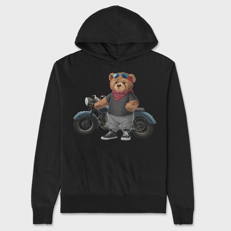 Biker Bear Cool, Hanorac Oversize Barbati (Unisex)