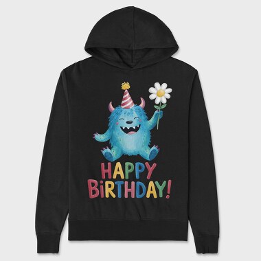 Birthday Monster Flower, Hanorac Oversize Barbati (Unisex)
