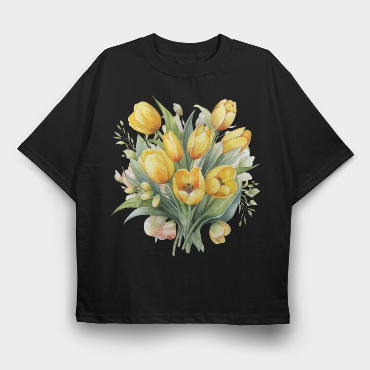 Bloom Spring Tulips, Tricou Oversize Barbati (Unisex)