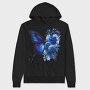 Blue Butterfly Roses, Hanorac Oversize Barbati (Unisex)