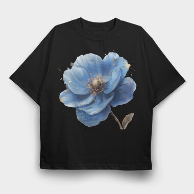 Blue Flower Glow, Tricou Oversize Barbati (Unisex)