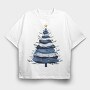 Blue Snow Serenity Tree, Tricou Oversize Barbati (Unisex)