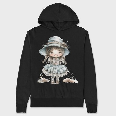 Blue Vintage Girl, Hanorac Oversize Barbati (Unisex)