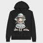 Blue Vintage Girl, Hanorac Oversize Barbati (Unisex)