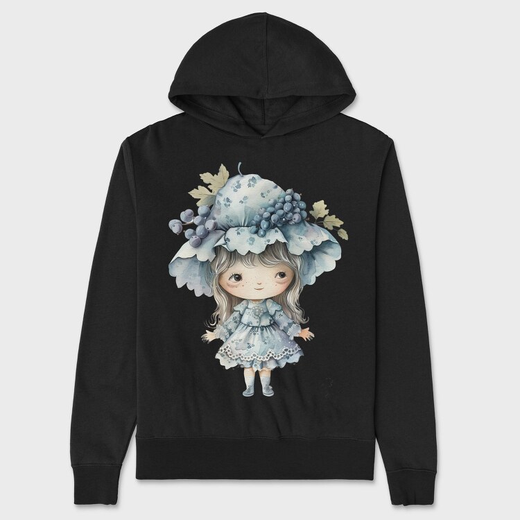 Blue Whimsical Girl, Hanorac Oversize Barbati (Unisex)