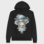 Blue Whimsical Girl, Hanorac Oversize Barbati (Unisex)