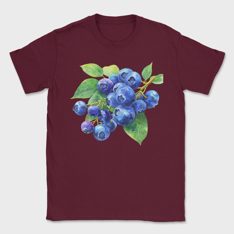 Blueberries Branch, Tricou Barbati (Unisex)