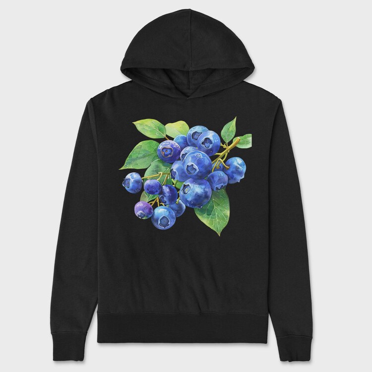 Blueberries Branch, Hanorac Oversize Barbati (Unisex)