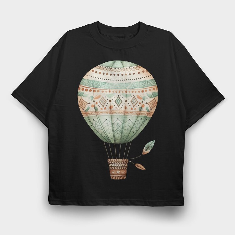 Boho Balloon Bear, Tricou Oversize Barbati (Unisex)