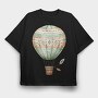Boho Balloon Bear, Tricou Oversize Barbati (Unisex)