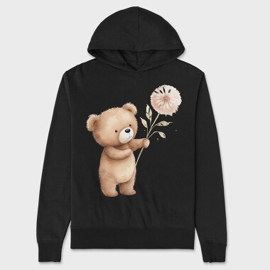 Boho Bear Flower, Hanorac Oversize Barbati (Unisex)