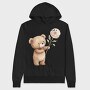 Boho Bear Flower, Hanorac Oversize Barbati (Unisex)
