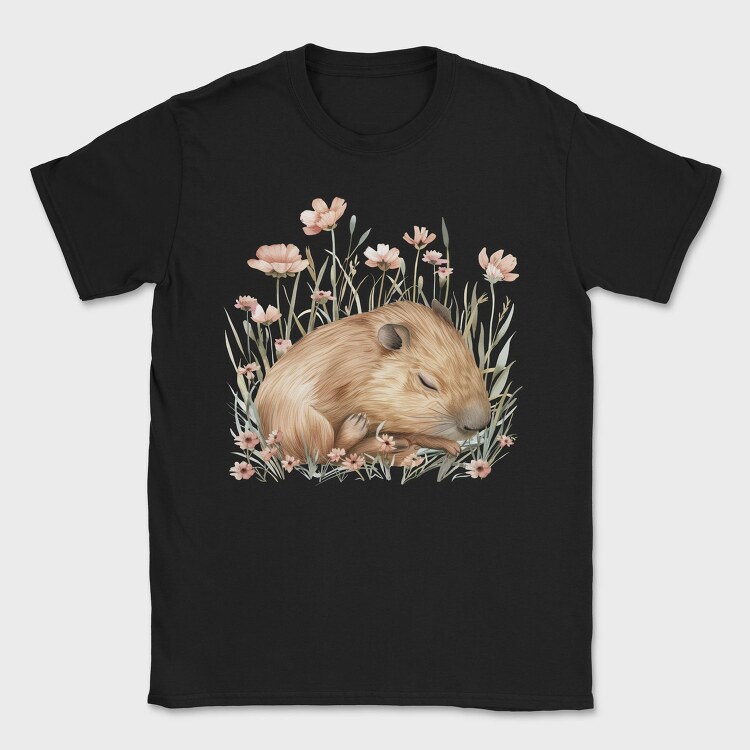 Boho Cuddly Capybara, Tricou Barbati (Unisex)