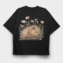 Boho Cuddly Capybara, Tricou Oversize Barbati (Unisex)