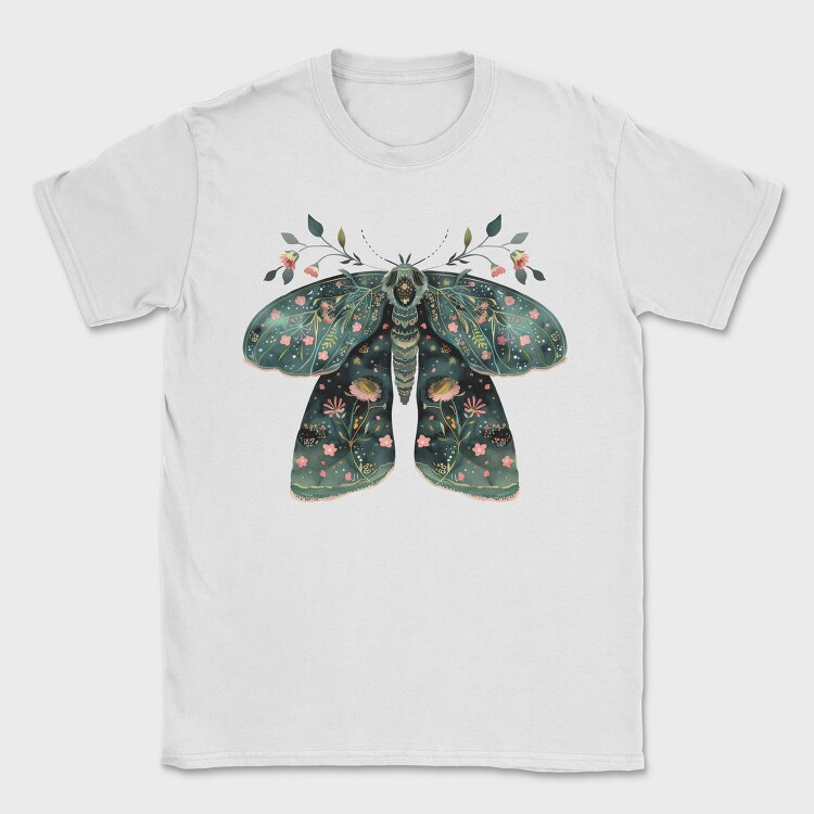 Boho Floral Moth, Tricou Barbati (Unisex)
