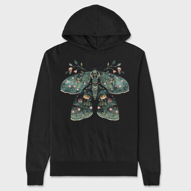 Boho Floral Moth, Hanorac Oversize Barbati (Unisex)