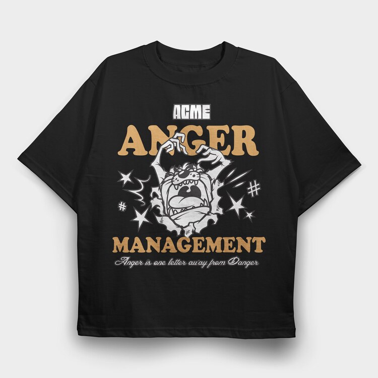 Tasmanian Devil Anger, Tricou Oversize Barbati (Unisex)