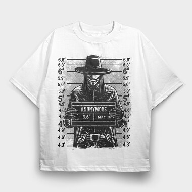 Anonymous Mugshot, Tricou Oversize Barbati (Unisex)
