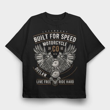 Built For Speed Motorcycle, Tricou Oversize Barbati (Unisex)