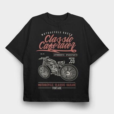 Classic Caferacer, Tricou Oversize Barbati (Unisex)