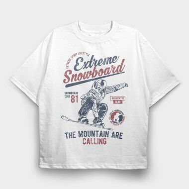 Extreme Snowboard, Tricou Oversize Barbati (Unisex)