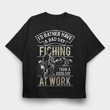 Fishing, Tricou Oversize Barbati (Unisex)