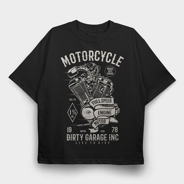 Motorcycle Full Speed Engine, Tricou Oversize Barbati (Unisex)