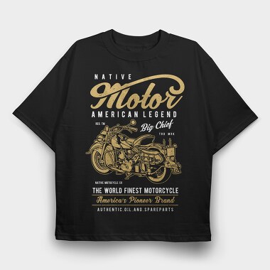 Native Motorcycle, Tricou Oversize Barbati (Unisex)