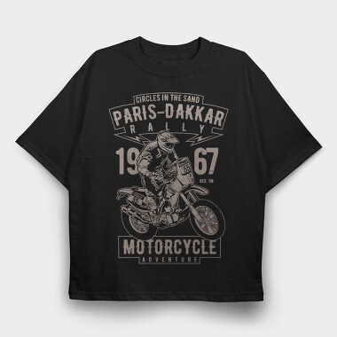 Paris Dakkar Rally Motorcycle, Tricou Oversize Barbati (Unisex)
