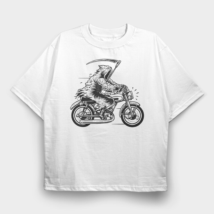 Reaper Racer, Tricou Oversize Barbati (Unisex)