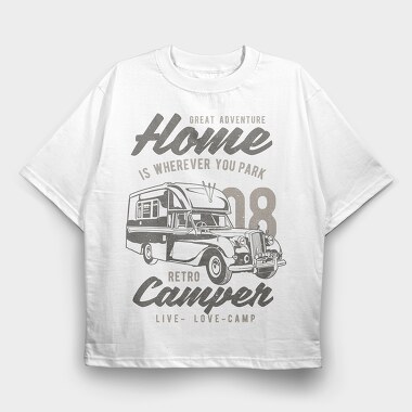 Retro Campers, Tricou Oversize Barbati (Unisex)