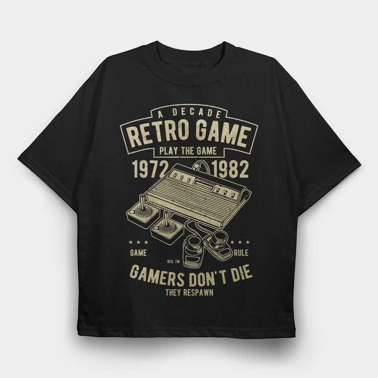 Retro Game, Tricou Oversize Barbati (Unisex)
