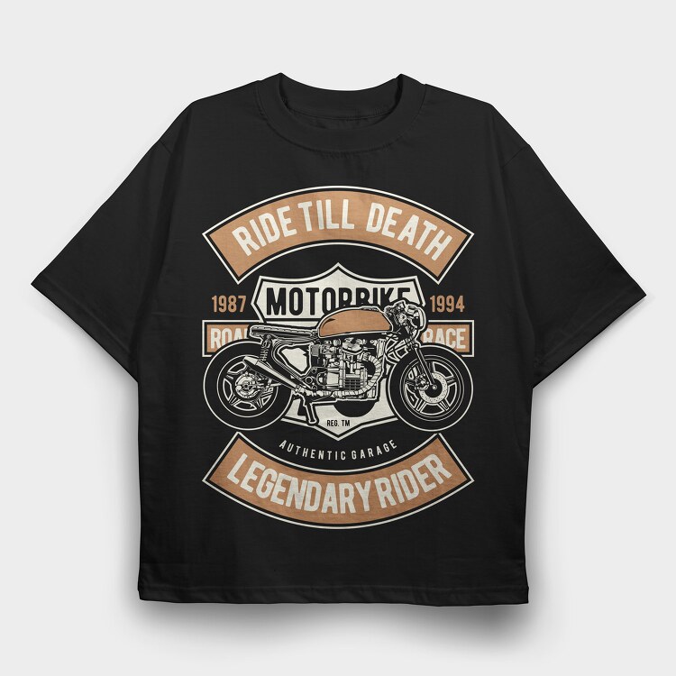 Ride Till Death, Tricou Oversize Barbati (Unisex)