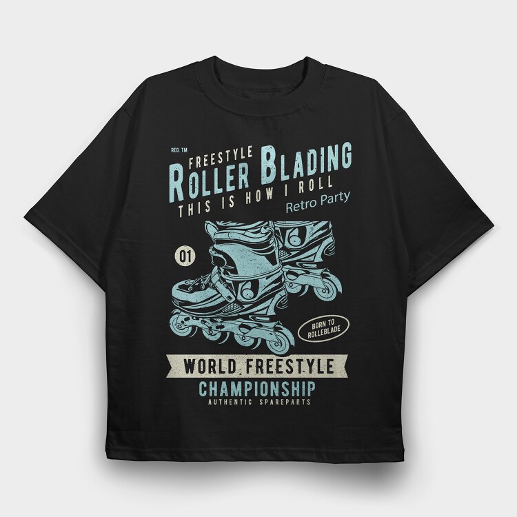 Roller Blading, Tricou Oversize Barbati (Unisex)