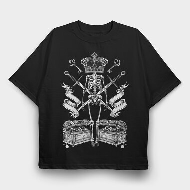 Skeleton King, Tricou Oversize Barbati (Unisex)