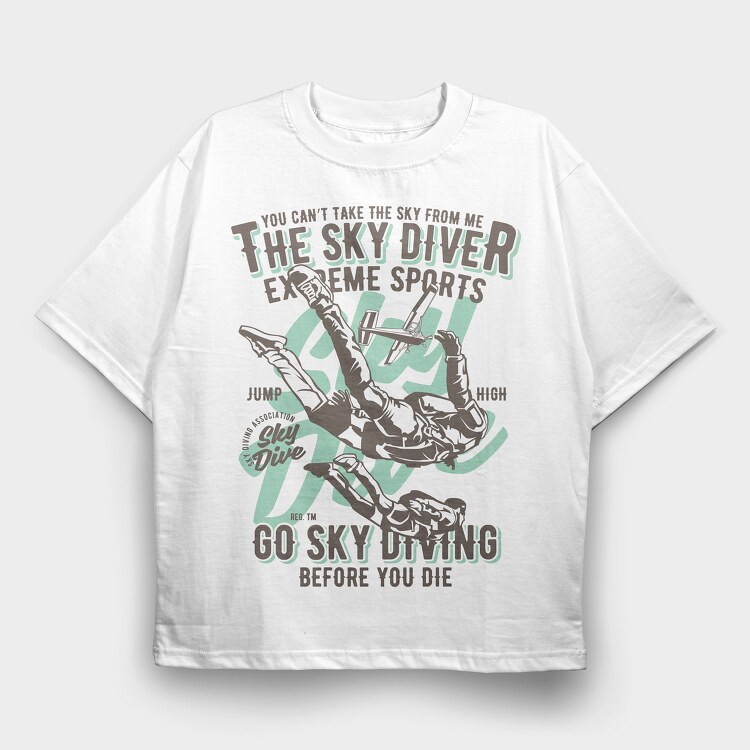 Sky Diver, Tricou Oversize Barbati (Unisex)