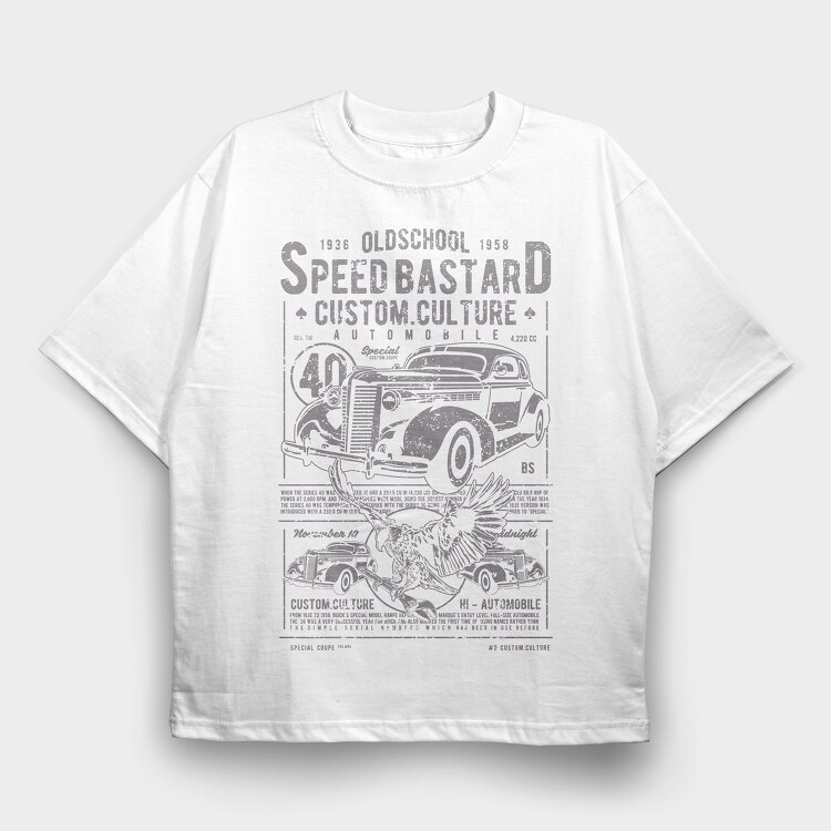 Speed Bastard, Tricou Oversize Barbati (Unisex)