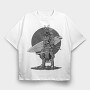 Surfer Samurai, Tricou Oversize Barbati (Unisex)