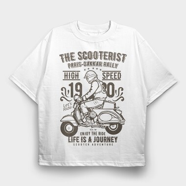 The Scooterist1980, Tricou Oversize Barbati (Unisex)