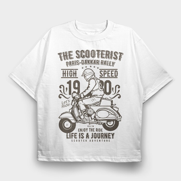 The Scooterist1980, Tricou Oversize Barbati (Unisex)