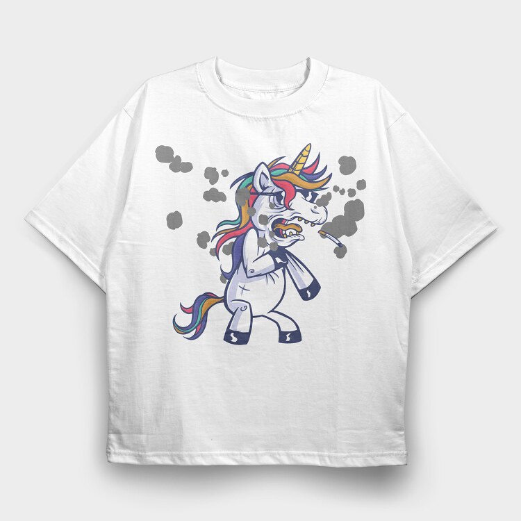 Unicorn Smoke, Tricou Oversize Barbati (Unisex)