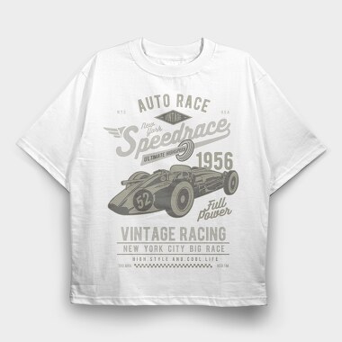 Vintage Speedrace, Tricou Oversize Barbati (Unisex)