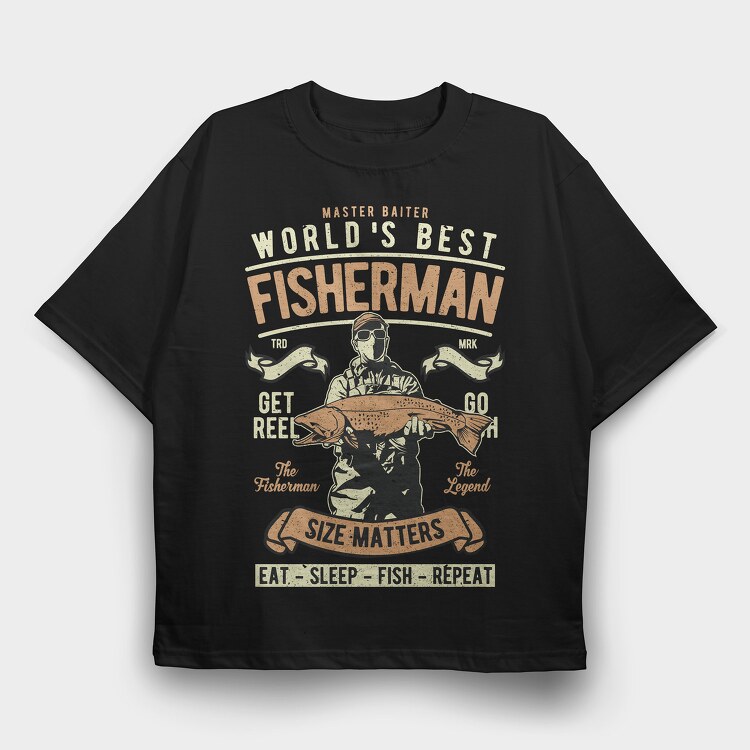 World'S Best Fisherman, Tricou Oversize Barbati (Unisex)